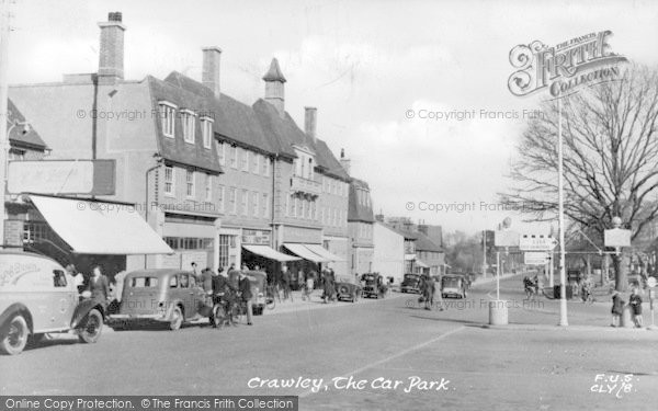Photo of Crawley, The Car Park c.1950