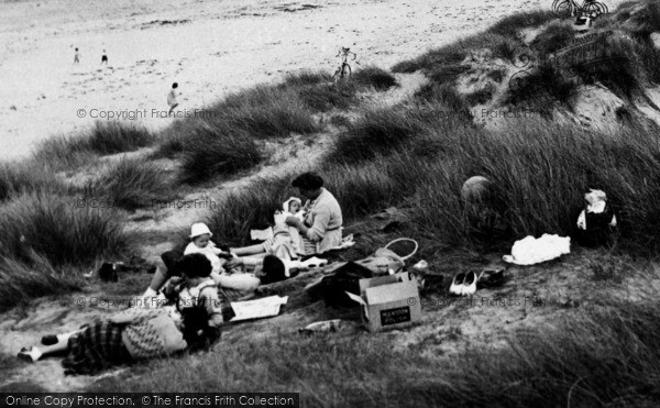 Photo of Cresswell, A Family In The Dunes c.1955