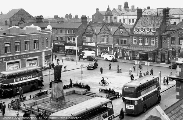 Photo of Crewe, Market Street And The Square c.1955