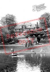 Queen's Park, The Lake And Pavilion c.1960, Crewe