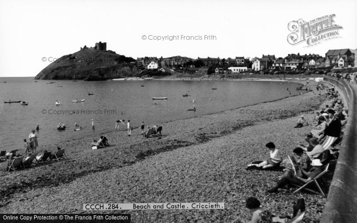 Photo of Criccieth, Beach And Castle c.1960