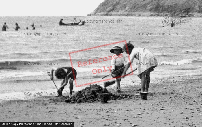 Photo of Criccieth, Building Sandcastles 1921