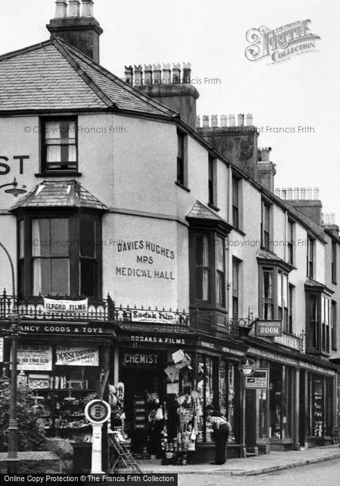 Photo of Criccieth, Davies Hughes Chemist Shop, High Street c.1955