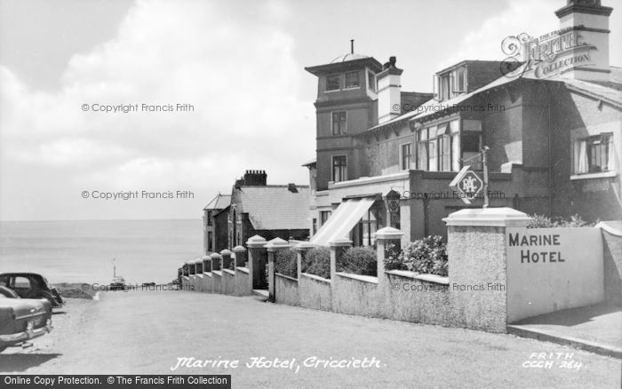 Photo of Criccieth, Marine Hotel c.1955