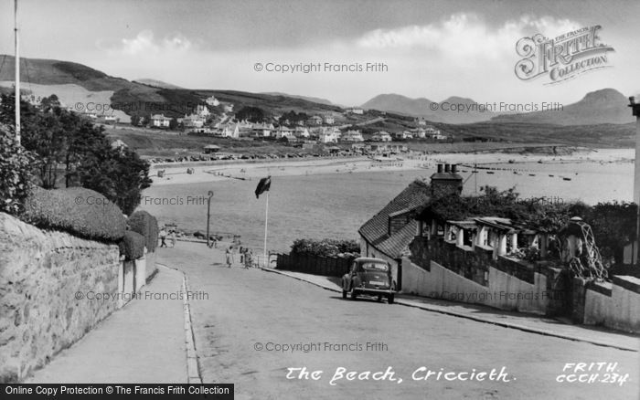 Photo of Criccieth, The Beach c.1955