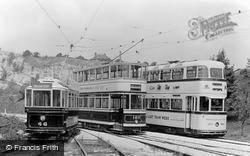 Tramway Museum, Trio Of Sheffield Trams c.1960, Crich