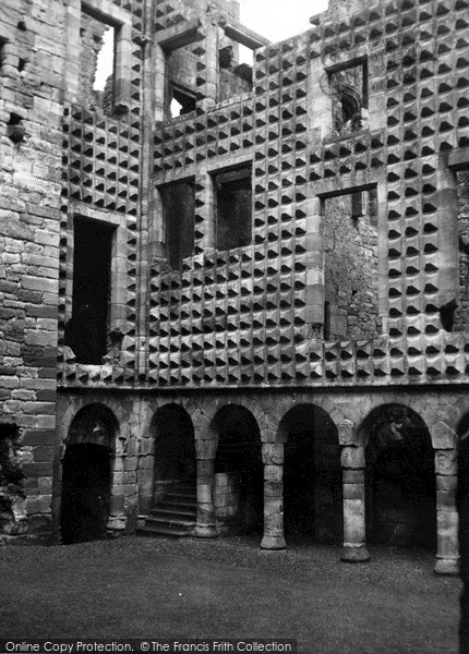 Photo of Crichton Castle, Arcade And Wall Of North Wing 1949