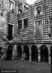 Arcade And Wall Of North Wing 1949, Crichton Castle