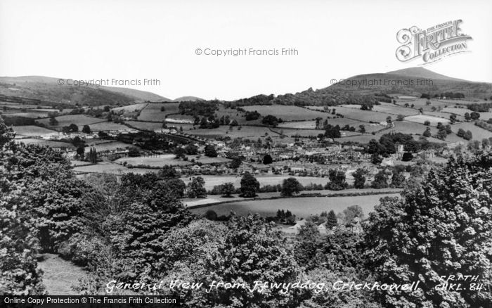 Photo of Crickhowell, From Ffawyddog c.1955