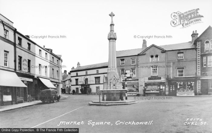 Photo of Crickhowell, Market Square c.1955