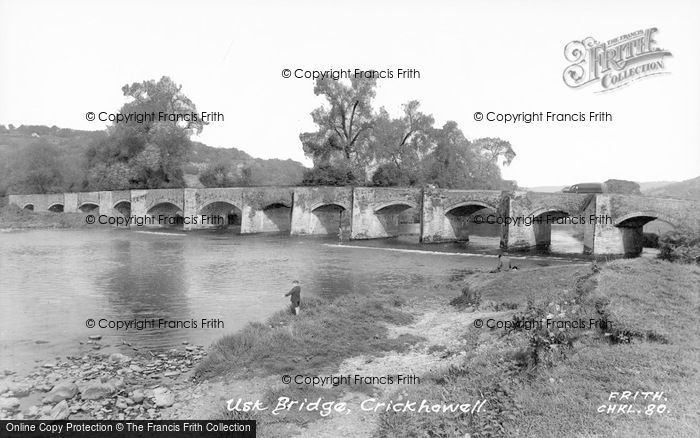Photo of Crickhowell, Usk Bridge c.1955