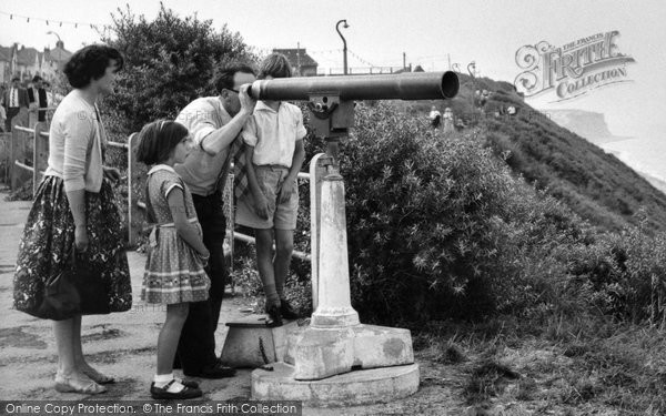 Photo of Cromer, Family At The Telescope c.1955