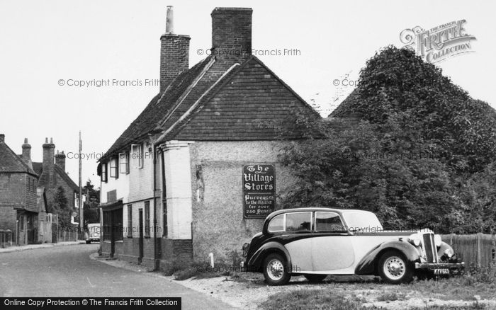 Photo of Crondall, Wolseley Car At The Village Stores c.1955
