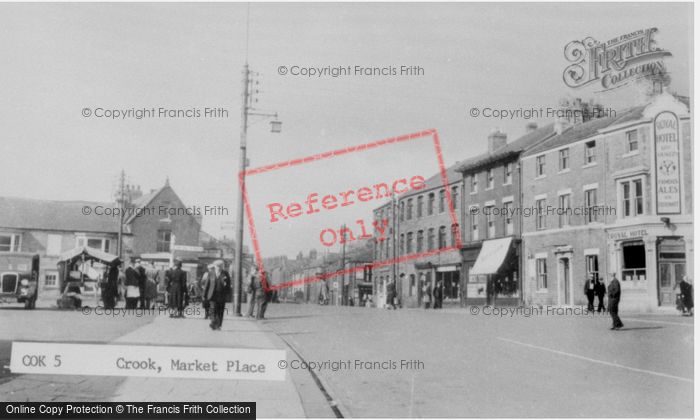 Photo of Crook, Market Place c.1955