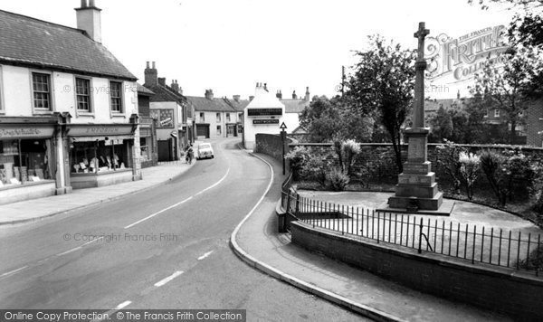 Photo of Crowle, War Memorial And High Street c.1960