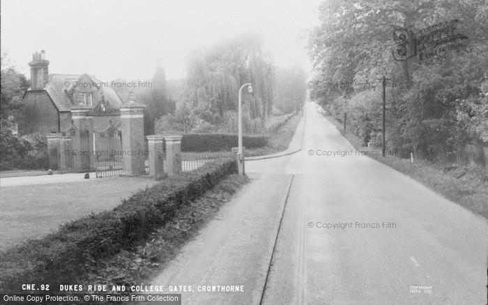 Photo of Crowthorne, Dukes Ride And College Gates c.1960