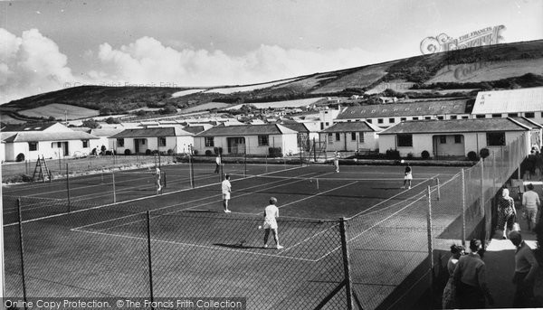 Photo of Croyde, Nalgo Holiday Centre, Tennis Courts c.1955