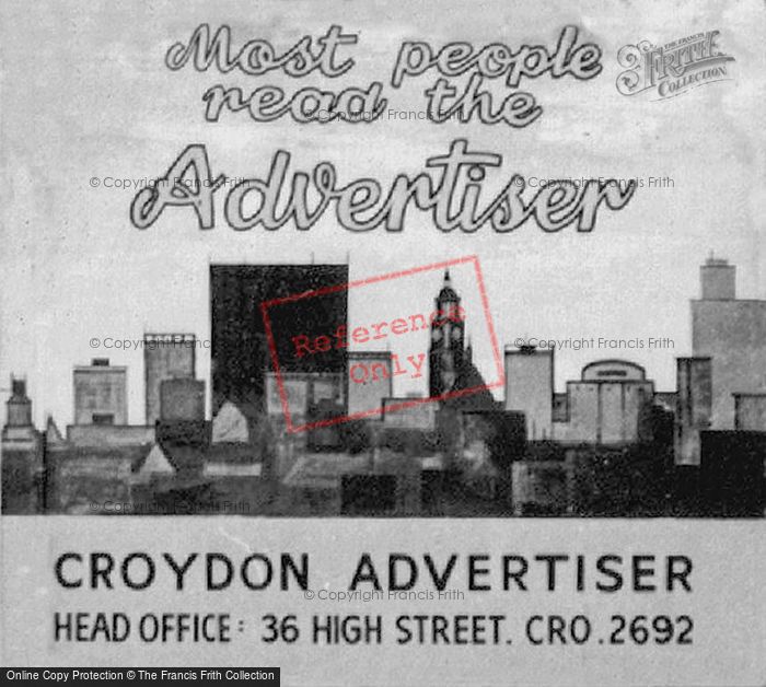 Photo of Croydon,  Croydon Advertiser Advert c.1965