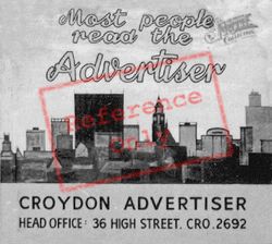 Croydon Advertiser Advert c.1965, Croydon