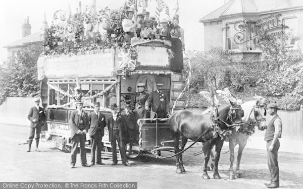 Photo of Croydon, London Road, Horse Drawn Bus c.1880