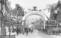North End, Decorated To Celebrate The Opening Of The Town Hall 1896, Croydon