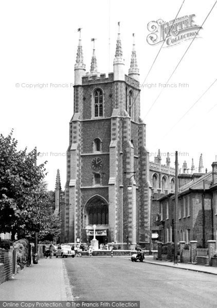 Photo of Croydon, St John's Church c.1955