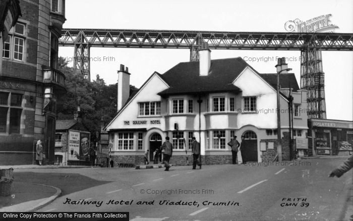Photo of Crumlin, Railway Hotel And Viaduct c.1955