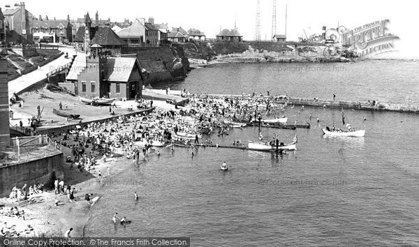 Photo of Cullercoats, The Beach Showing Ship Ashore c.1955