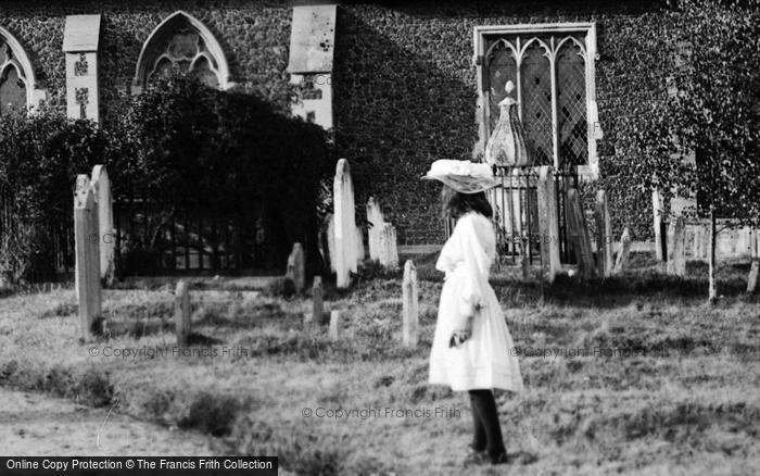 Photo of Danbury, Girl In Churchyard 1906