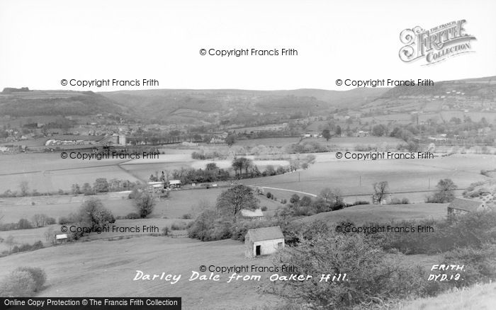 Photo of Darley Dale, From Oaker Hill c.1955