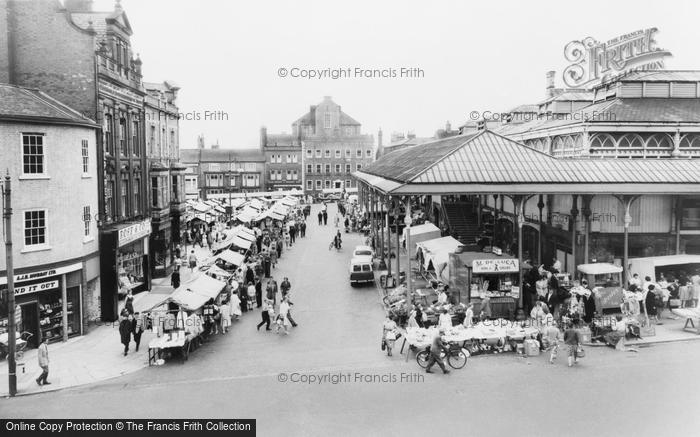Photo of Darlington, The Market Place c.1965