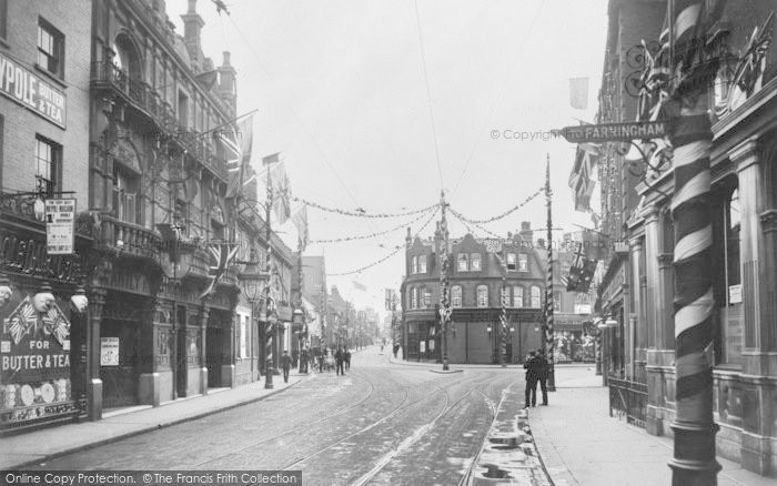 Photo of Dartford, High Street, Decorated For The Coronation 1911
