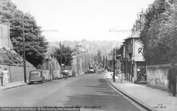 Photo of Dartford, View From West Hill c.1955