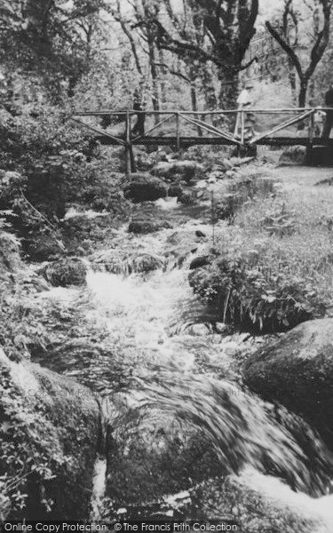 Photo of Dartmoor, Rustic Bridge, Becky Falls c.1955