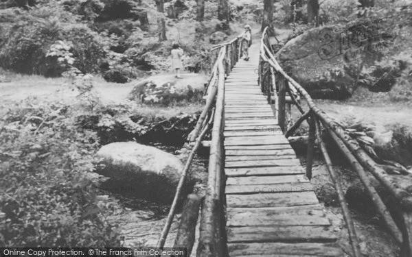 Photo of Dartmoor, Rustic Bridge, Becky Falls c.1955