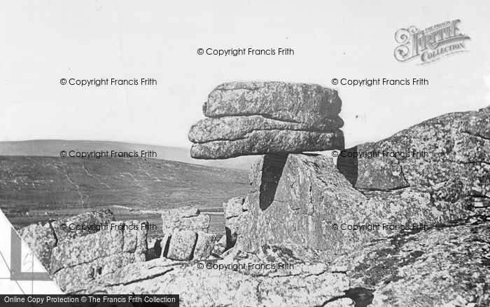 Photo of Dartmoor, The Logan Stone, Rippon Tor 1913