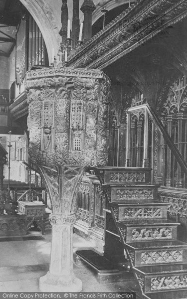 Photo of Dartmouth, Parish Church Pulpit 1896