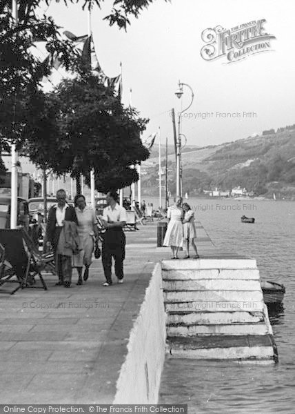 Photo of Dartmouth, Strolling Along The Riverside c.1950