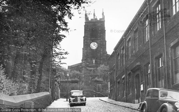 Photo of Darwen, Parish Church From Church Street c.1955