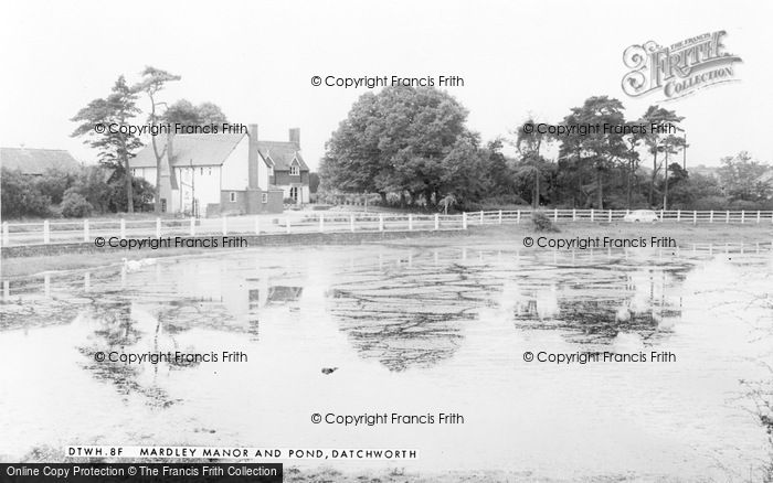 Photo of Datchworth, Mardleybury Manor And Pond c.1965