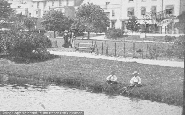 Photo of Dawlish, Boys Fishing, The Lawns 1903