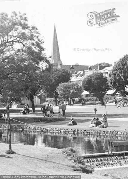 Photo of Dawlish, Church From The Gardens c.1955