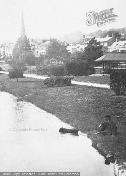 Photo of Dawlish, The Lawns, A Man And A Dog 1903