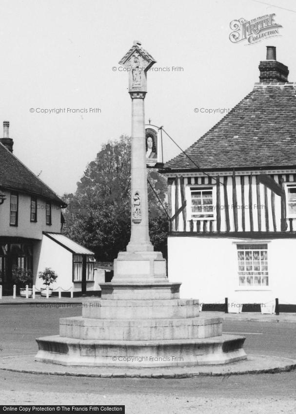 Dedham, War Memorial and the Marlborough Head c1965