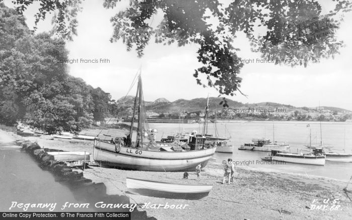 Photo of Deganwy, From Conway Harbour c.1955