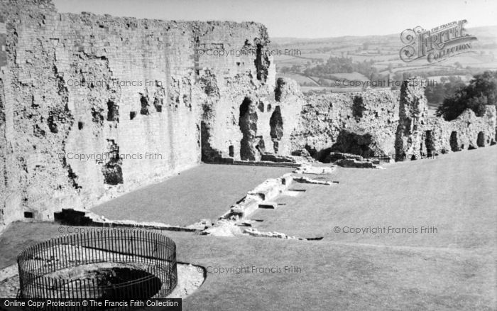 Photo of Denbigh, Castle, The East Curtain Wall And Well 1952