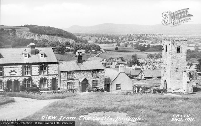 Photo of Denbigh, View From The Castle c.1955