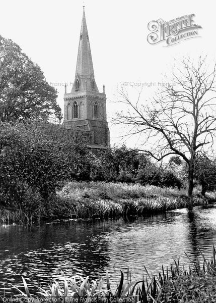 Photo of Denford, Holy Trinity Church And River Nene c.1955