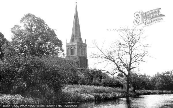 Photo of Denford, Holy Trinity Church And River Nene c.1955