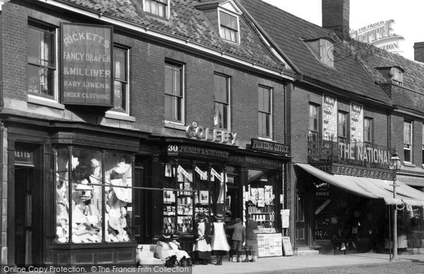 Photo of Dereham, Shops In The Market Place 1898